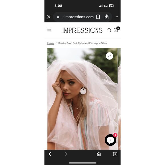 KENDRA SCOTT | Didi Silver Statement Earrings | New NWT - Picture 5 of 12